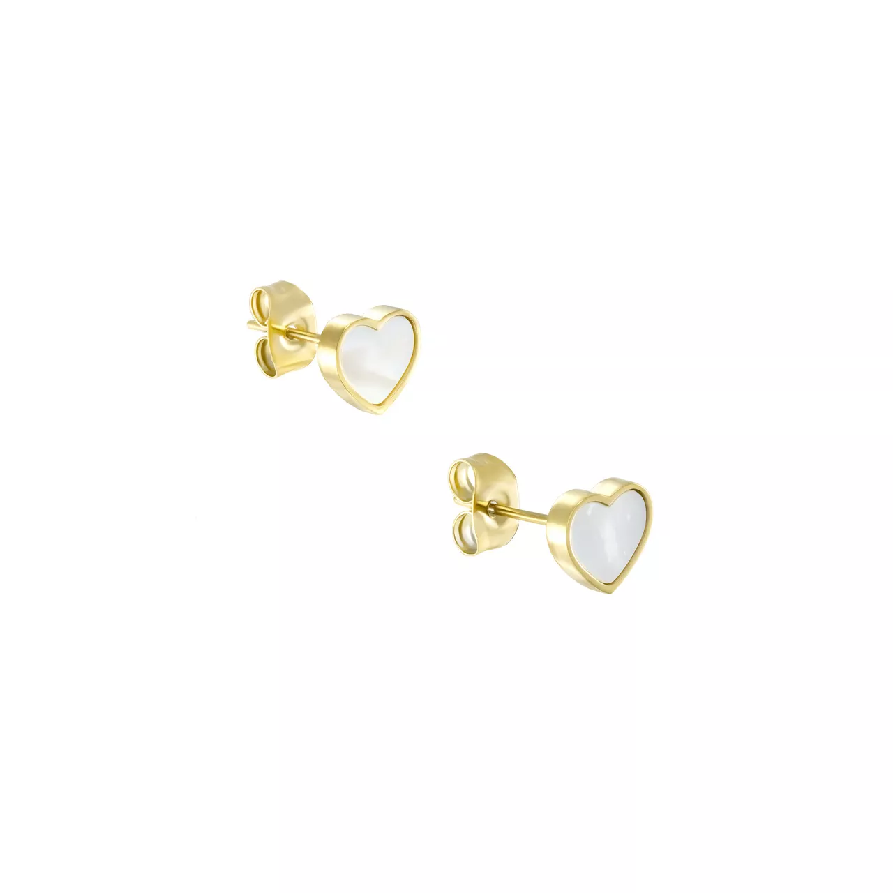 Серьги-пусеты "Pearl hearts" с перламутром