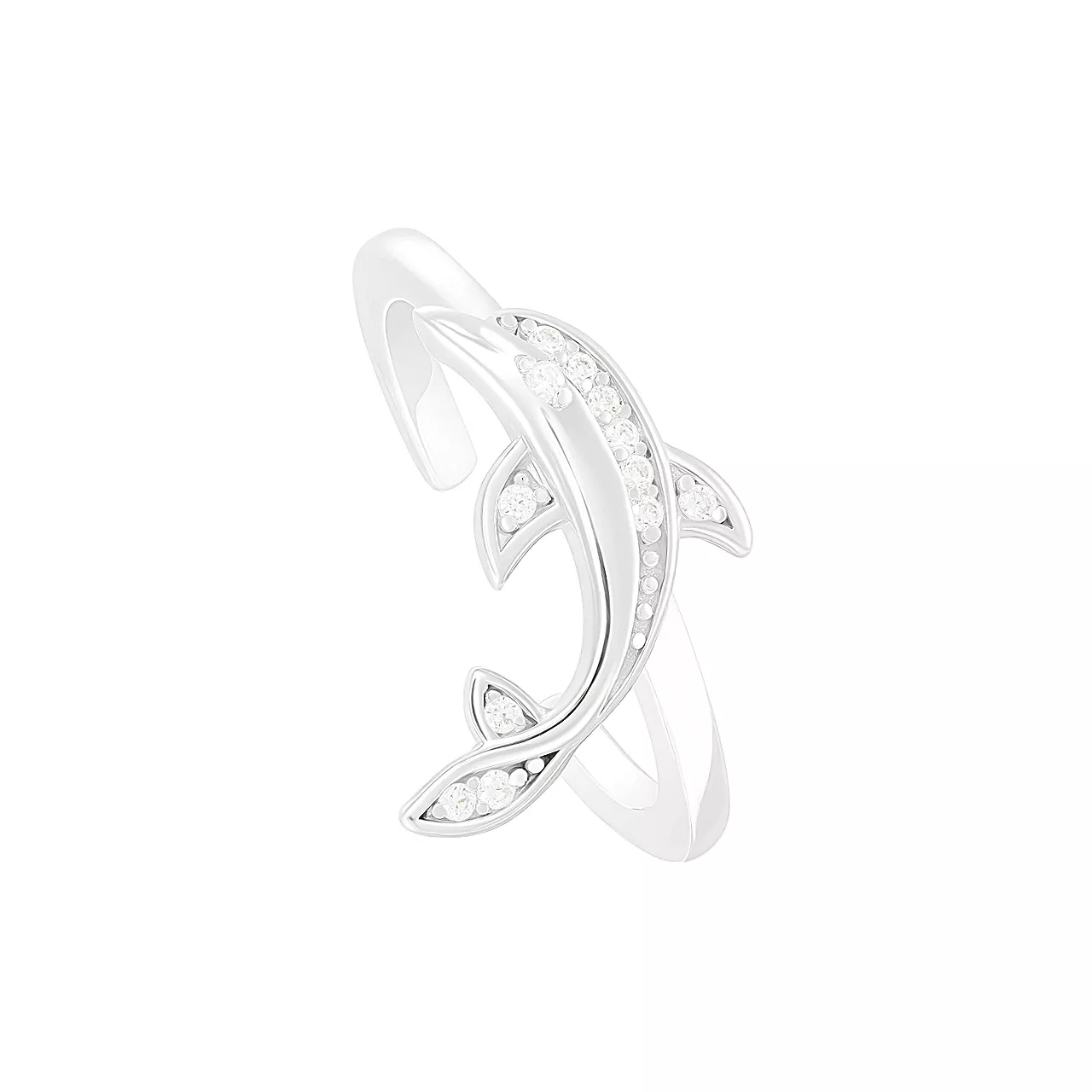Серебряное кольцо "Dolphin" с фианитами