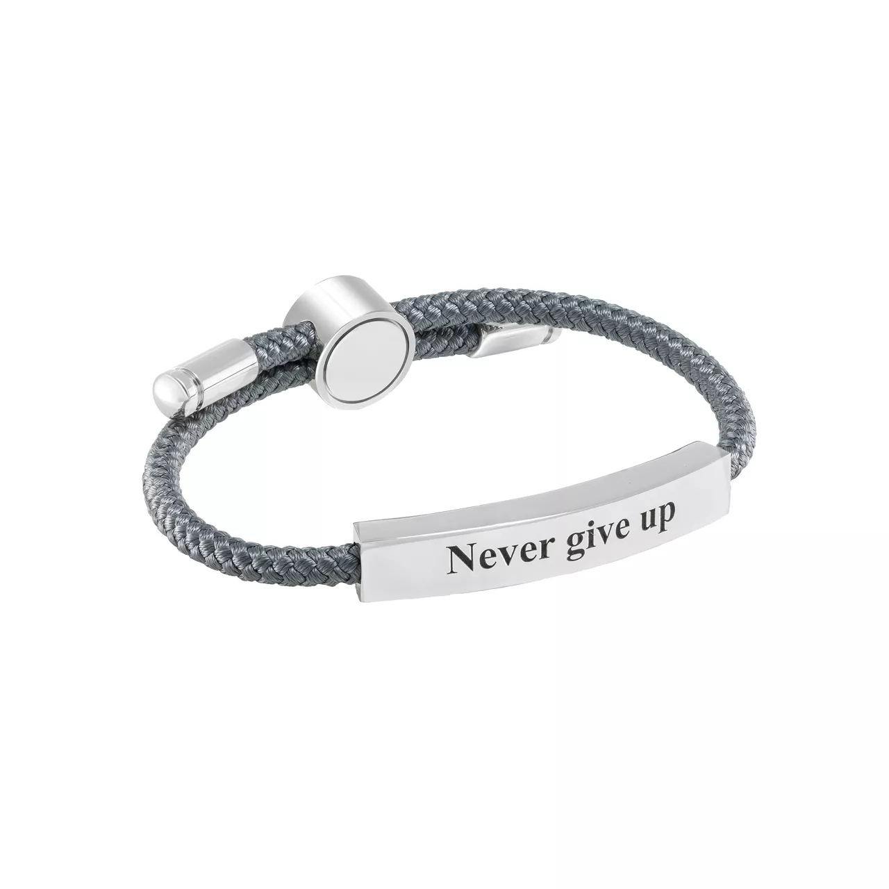Браслет с гравировкой "Never give up"