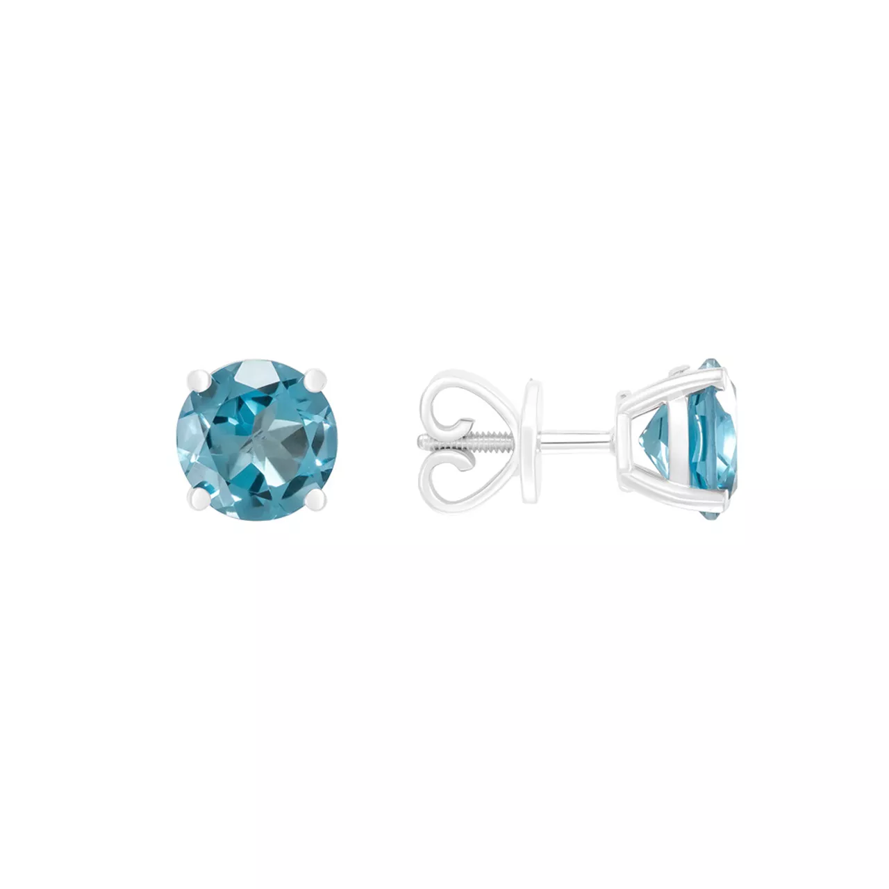Золотые серьги-пусеты с London топазами 2.95ct