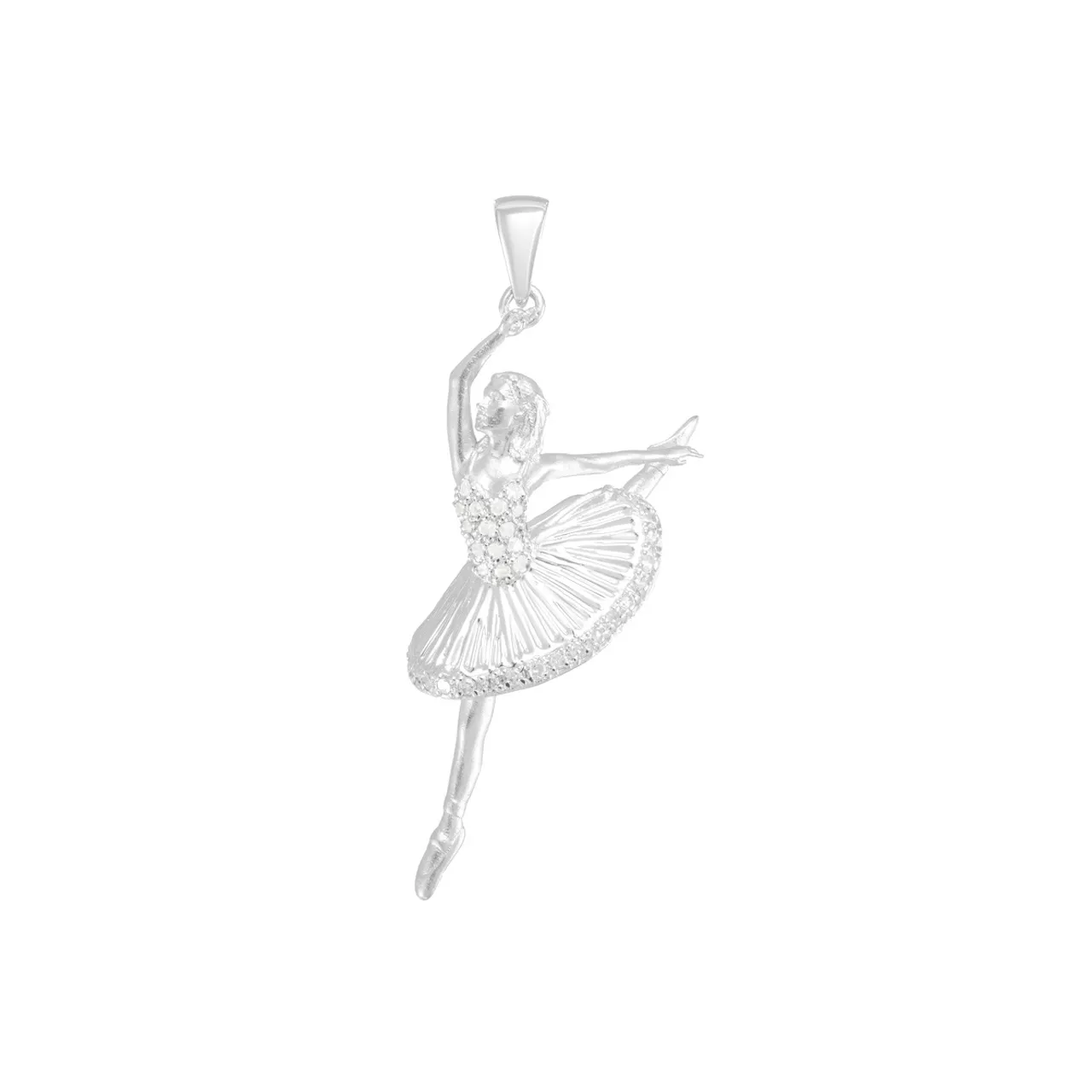 Золотая подвеска "Балерина" с бриллиантами 0.21ct