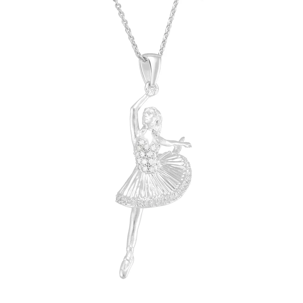 Золотая подвеска "Балерина" с бриллиантами 0.21ct