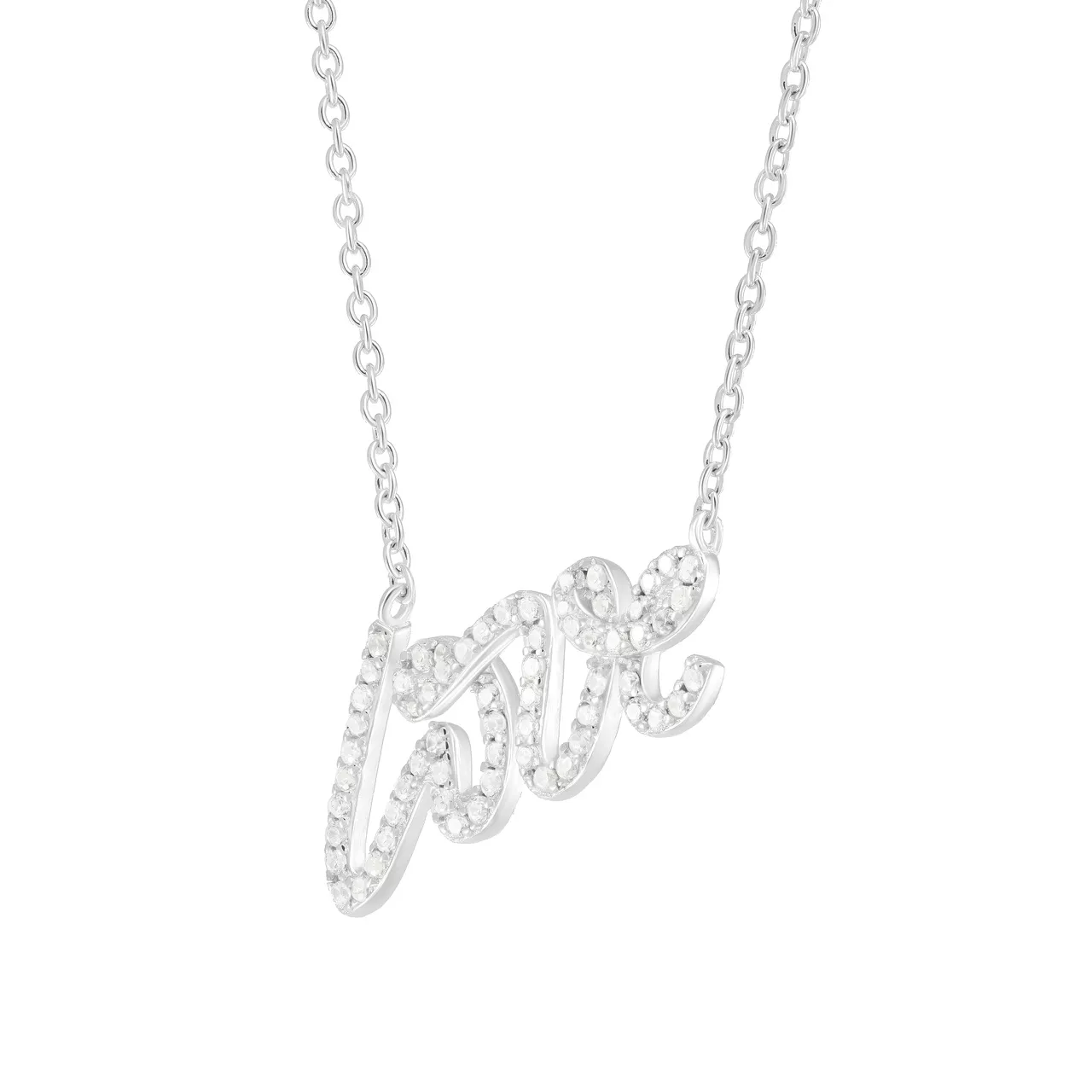 Серебряное колье "LOVE" с фианитами