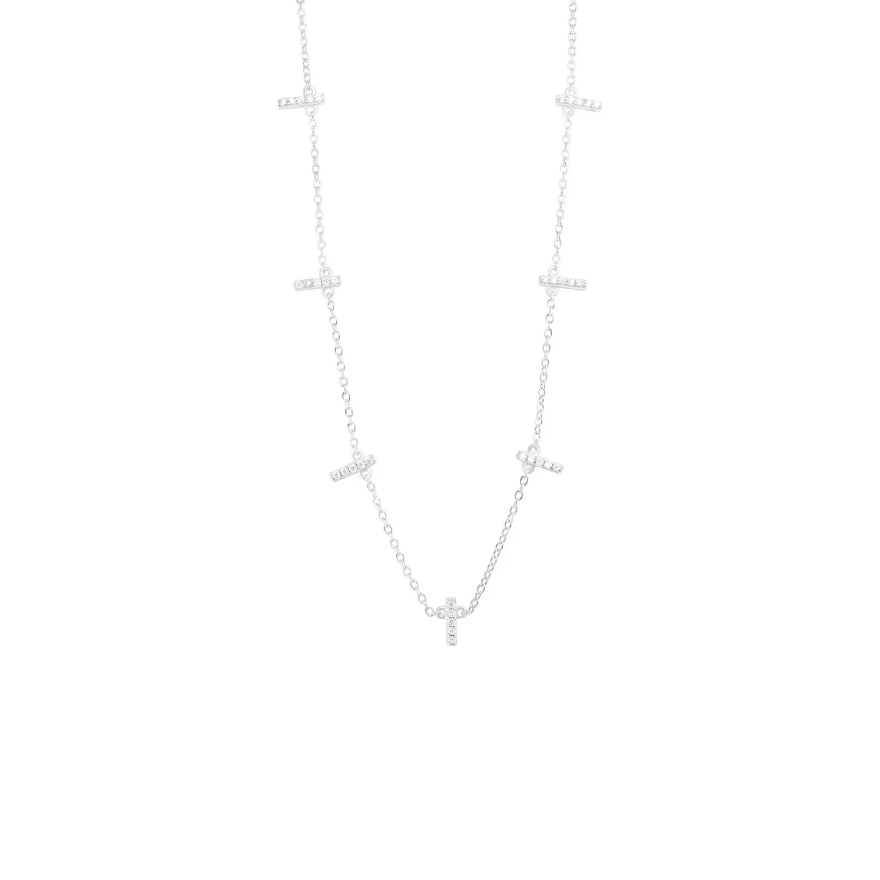 Серебряное колье с фианитами