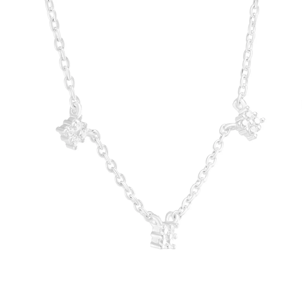 Серебряное колье с фианитами